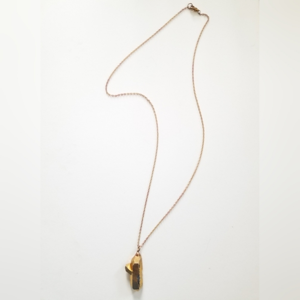 Laura Lombardi Gold Dipped Quartz Crystal Point Necklace